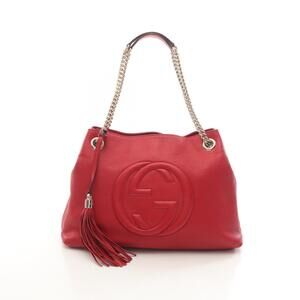 Gucci Soho Interlocking GG Shoulder Bag Leather Red